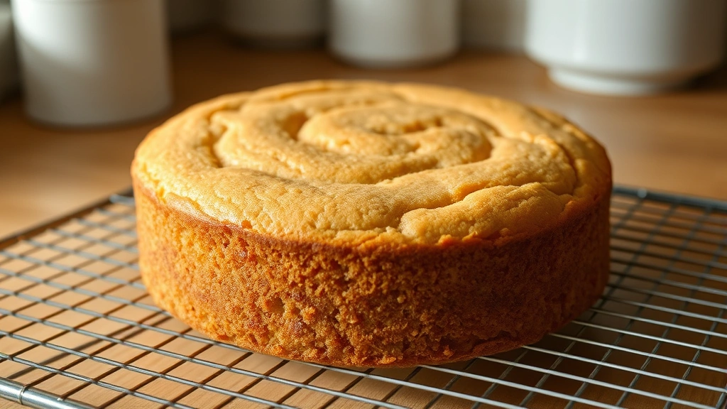 Golden-brown unfrosted 7 Up cake layer on cooling rack, showing moist tender crumb structure and light airy texture, natural kitchen lighting
