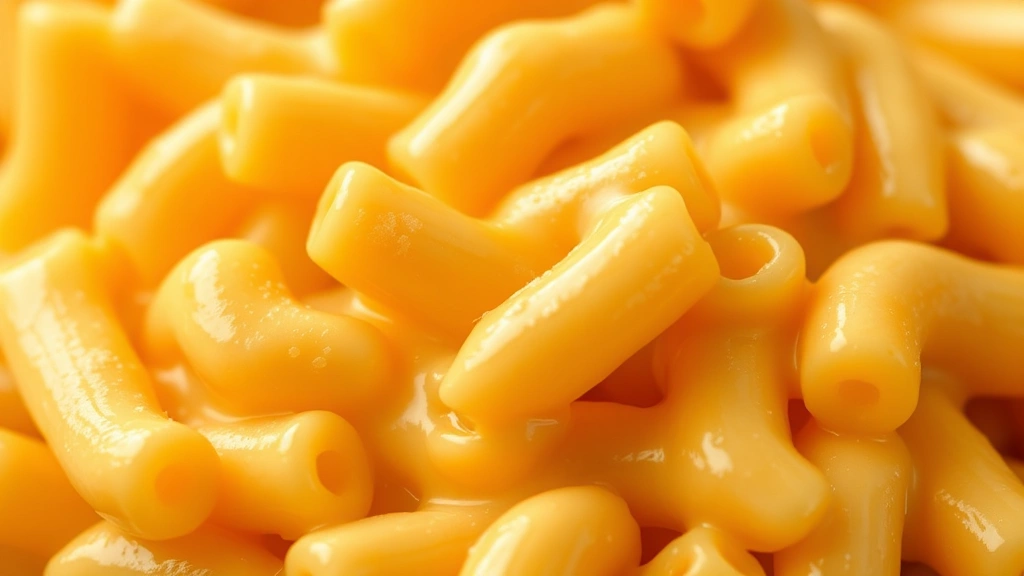Close-up of finished Chick-fil-A style mac and cheese with smooth velvety sauce, individual noodles clearly visible, creamy pale orange color, professional food photography